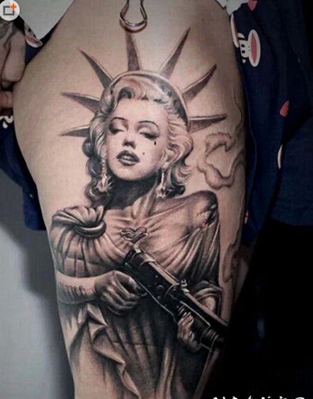 欧美女神腿部纹身最好看的纹身图案