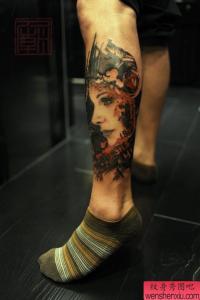 脚部好看的美女头像纹抖音最近很火的纹身图案